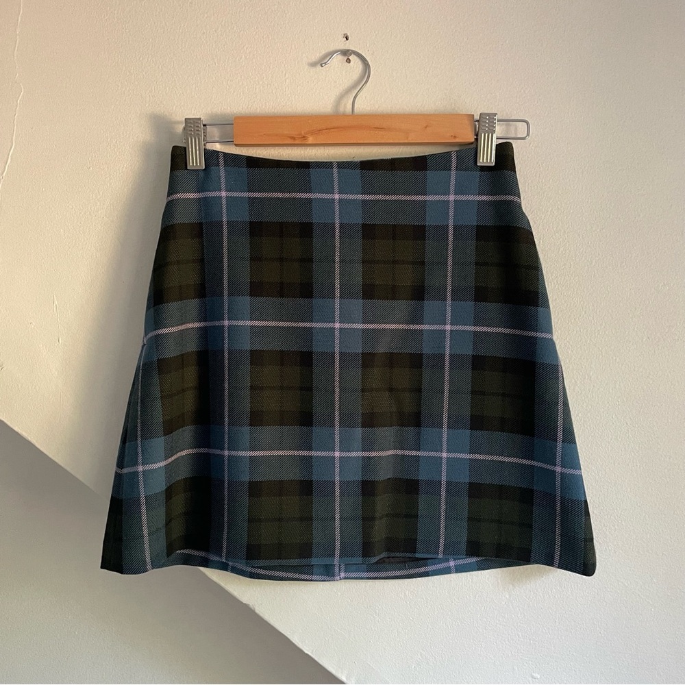 Aritzia high rise plaid mini skirt